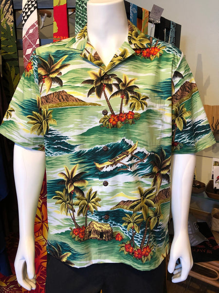 Men's Aloha Shirt - Kalo in Green